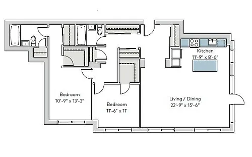 Floor plan mon-2bX