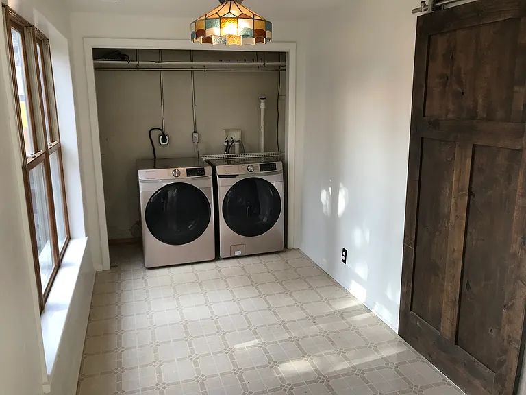 Eating area and laundry closet