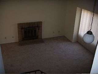 Looing at living room from top of stairs.