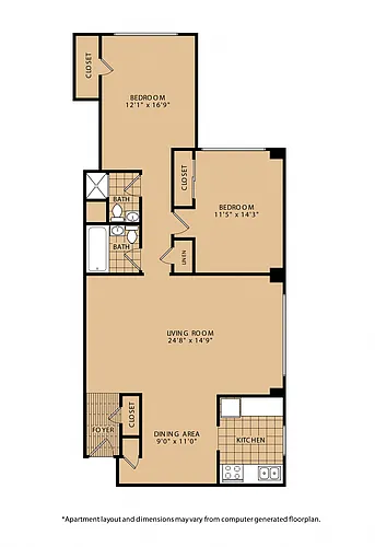 Floor plan 2x2 Classic