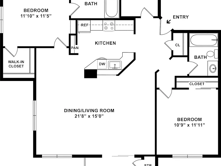 2 BD / 2 BA ? 1,114 SF
