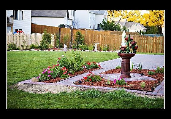 Patio and landscaping