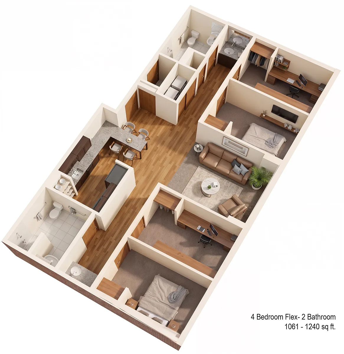 Floor plan Four Bedroom- Student