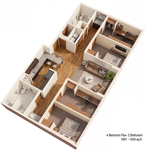Floor plan Four Bedroom- Student