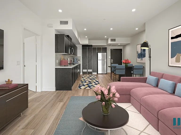 Open-Concept Kitchen, Dining, and Living Room - Oak Floor Plan