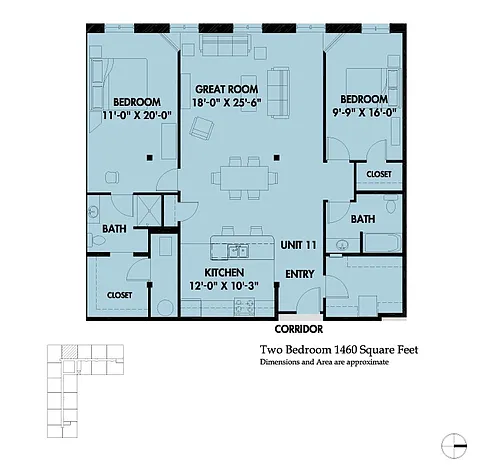 Floor plan 2 Bed H
