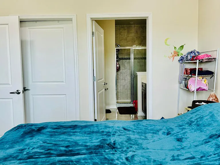 Master Bath and Closet View from Bedroom.