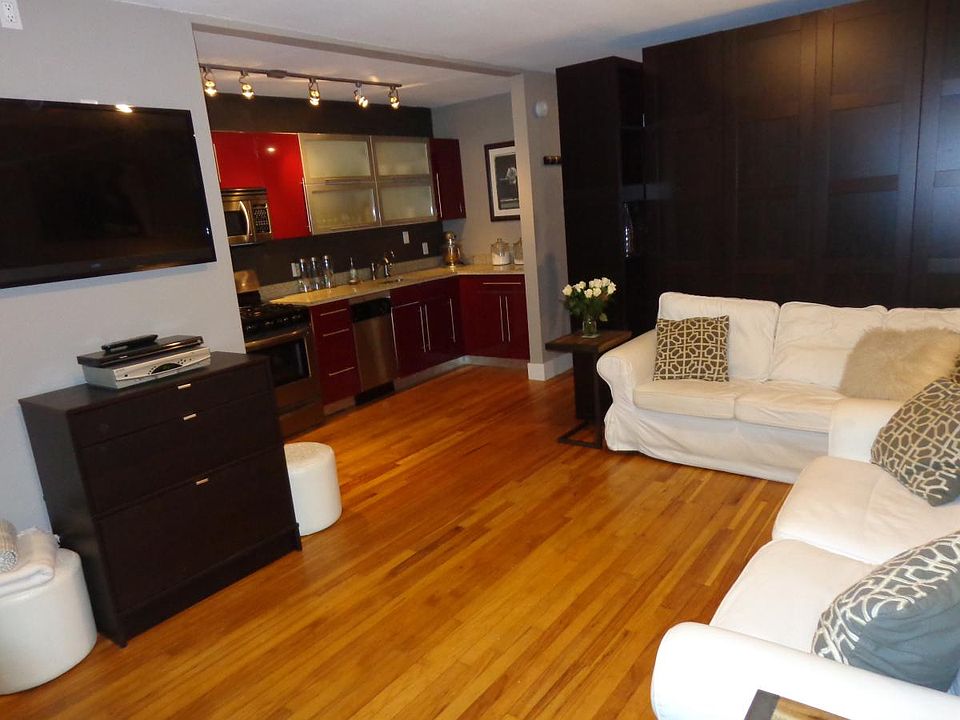 original wood floors and remodeled kitchen