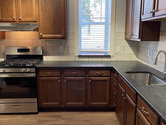 Kitchen with stainless steel appliances