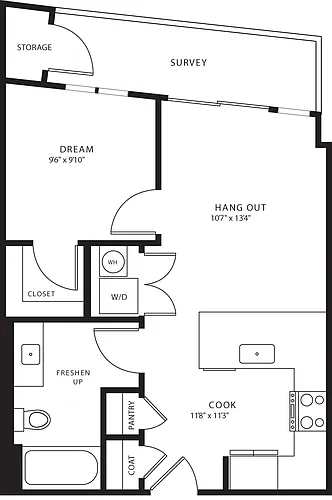 Floor plan A2 no storage