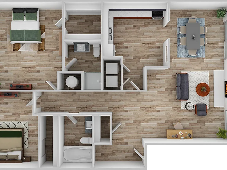 2 Bedroom | 2 Bath | 1080 SF 2 Bedroom | 2 Bath | 1080 SF