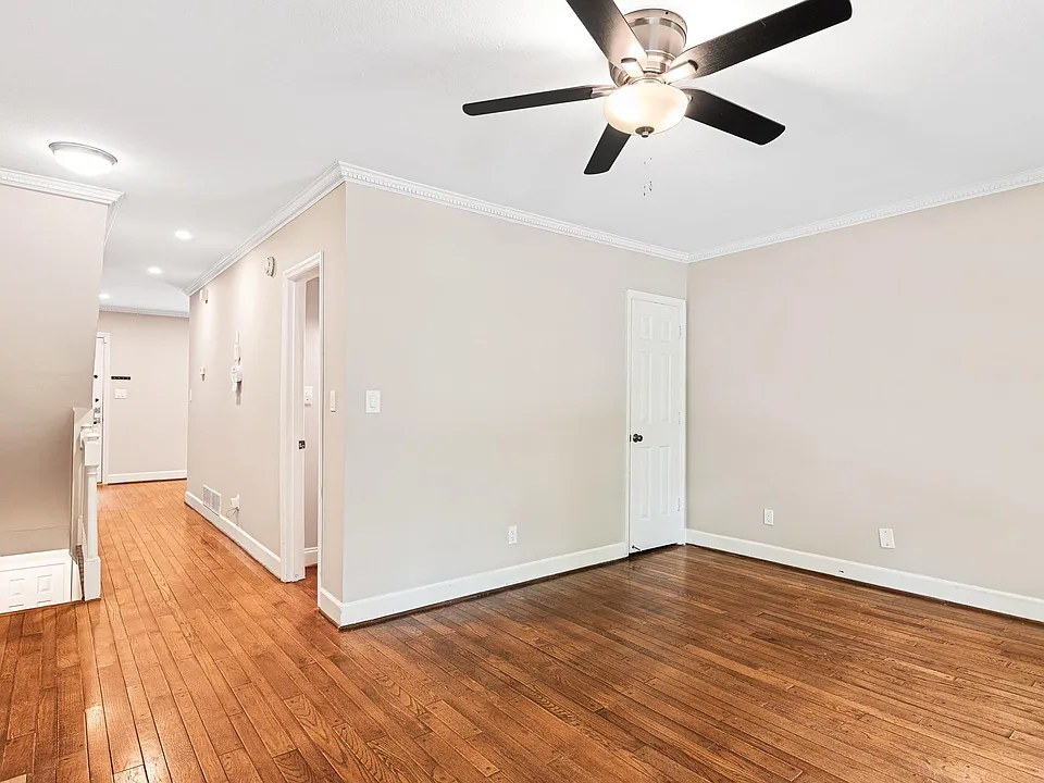 Spacious living area on second level overlooking street