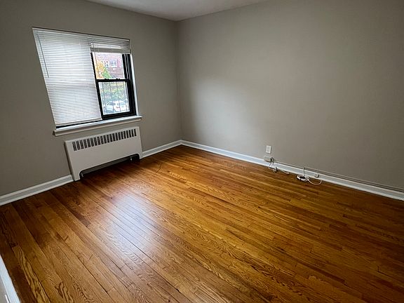 pictures of different apartment with similar layout. bedroom and living room are carpeted.