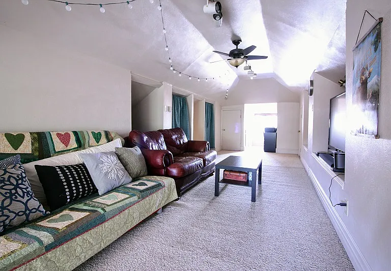 Upstairs living room with views of downtown.