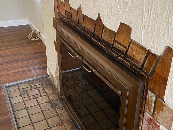 wood burning fireplace