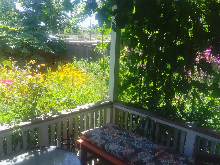 front porch looking into the garden