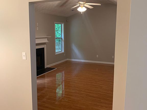 from kitchen into living room