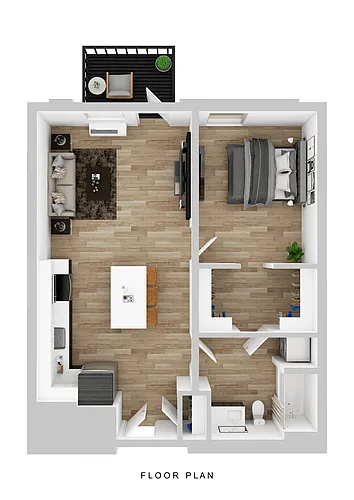 Floor plan Broadrock - 1 Bed A1 Small Balcony