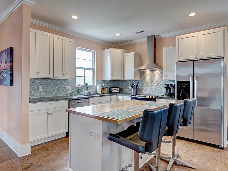 View of kitchen from living room