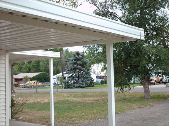 right front corner of house