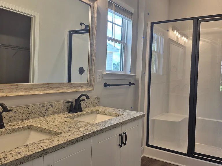 Glass enclosed shower