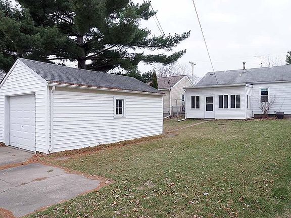 Backyard and one car garage