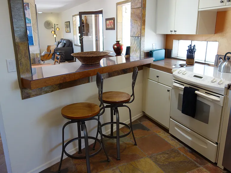 Breakfast bar in kitchen