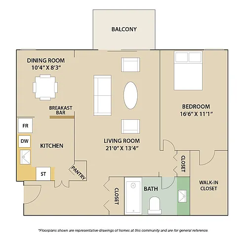 Floor plan 1 Bedroom