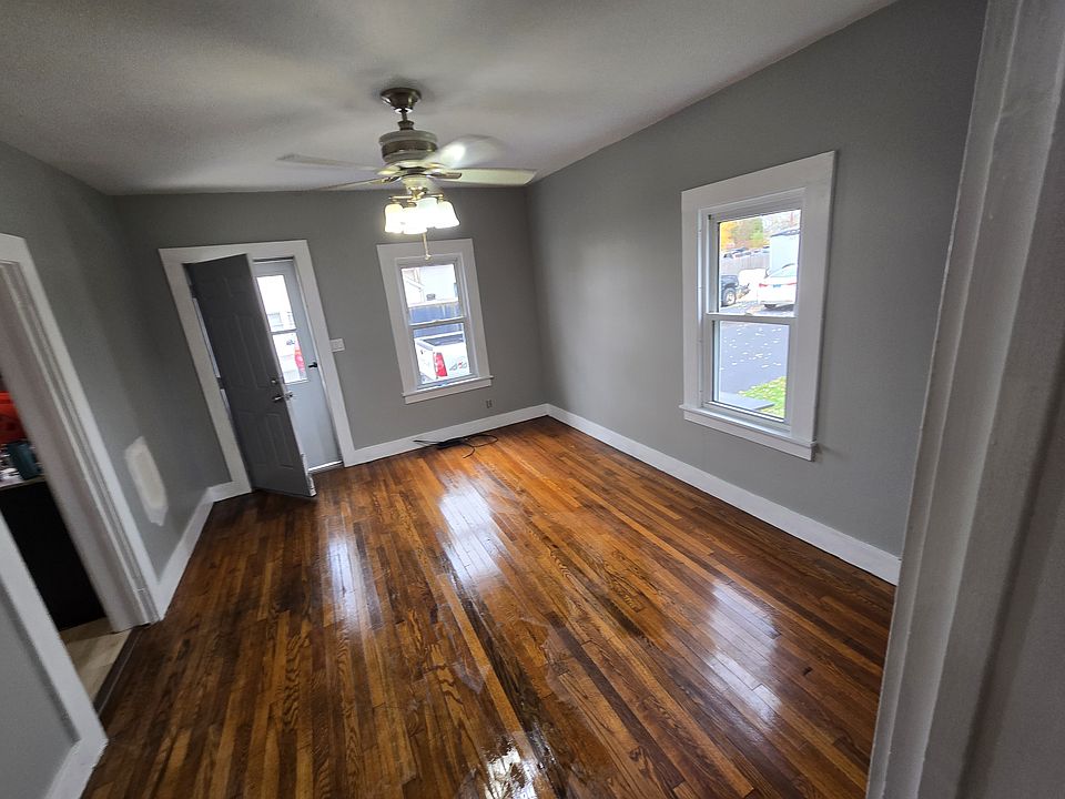 Living room with entry door