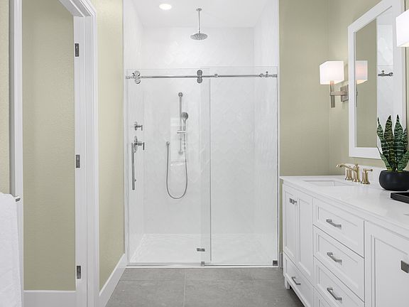 Primary bath glass shower enclosure