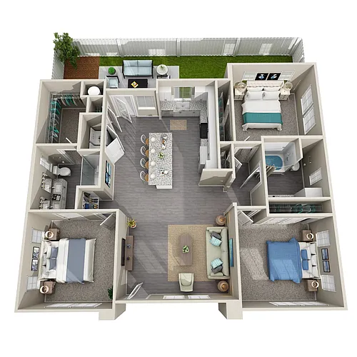 Floor plan C2B -Single Family Home w/Private Fenced Yard