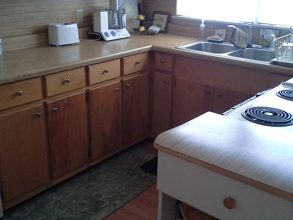 kitchen with added cabinet