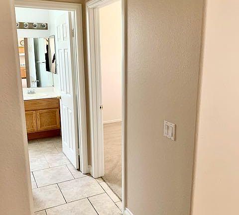 Nearby bedroom and bathroom just off the family room