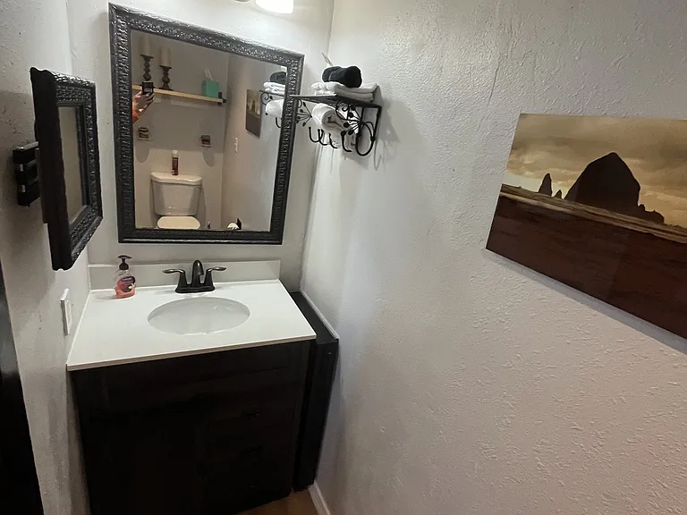 Upstairs bathroom. Half-bath right off the bedroom for convenient use!