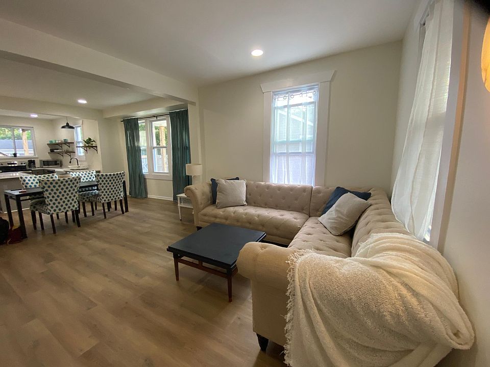 Living room that opens to dining room and kitchen