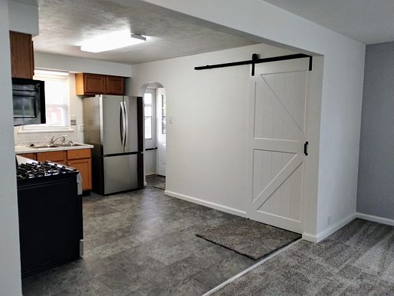 New sliding barn door to the basement.