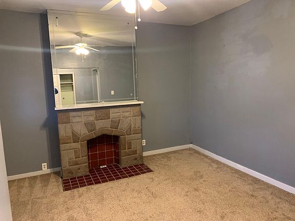 Living room with fireplace
