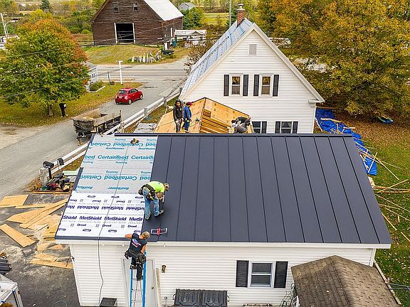 New roof installation