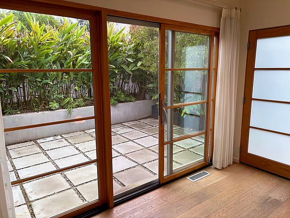 Patio opposite living room.