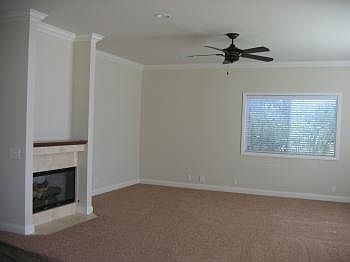 Living Rm - Ceiling fan & fireplace