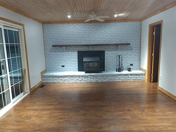 Family room with fireplace. 