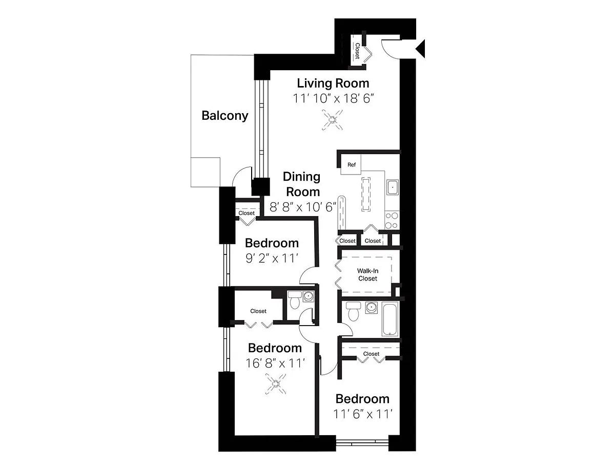 Floor plan Three Bedroom
