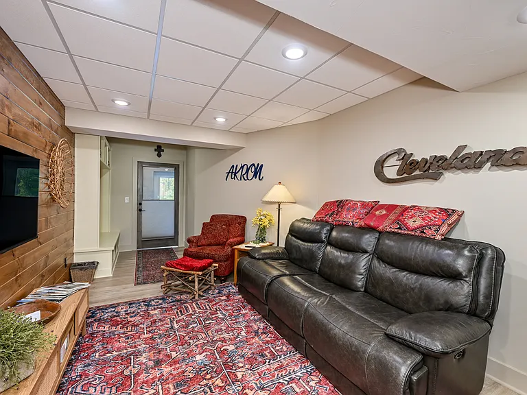 Living Room sofa with recliners.