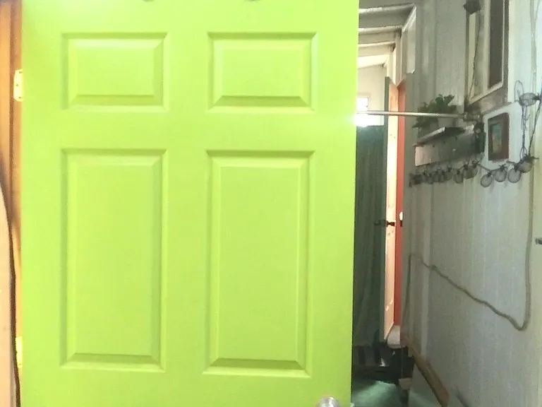 view if you exit your Bdrm. and have Green (2nd) door open....Indoor huge Laundry Room.