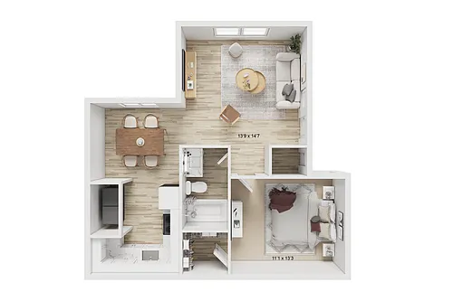 Floor plan 1x1 Platinum