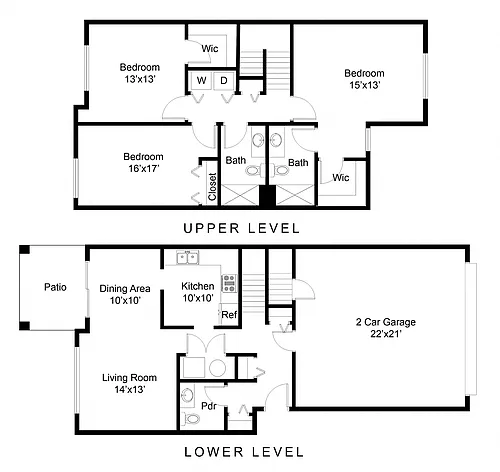 Floor plan 3 Bed - 2.5 Bath A