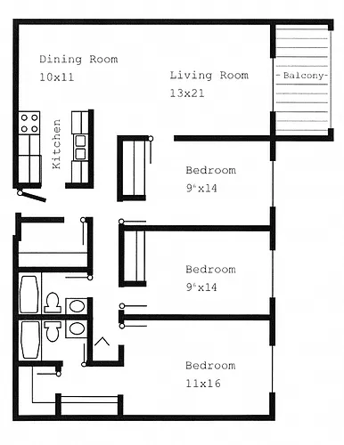 Floor plan 3 BEDROOM