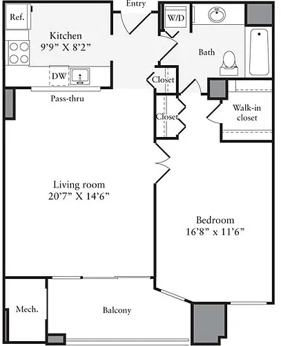 Floor plan 1 Bedroom I