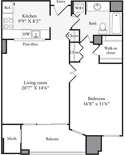 Floor plan 1 Bedroom I
