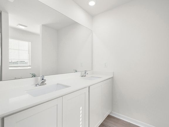 Master bathroom vanity with two sinks